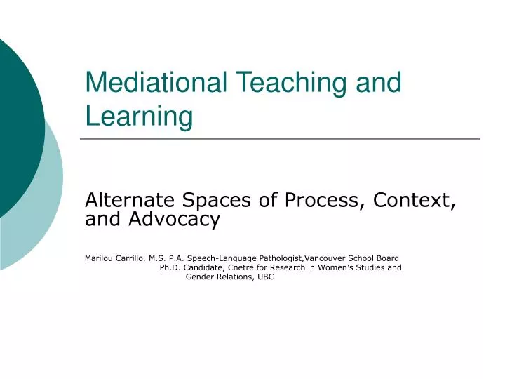 mediational teaching and learning