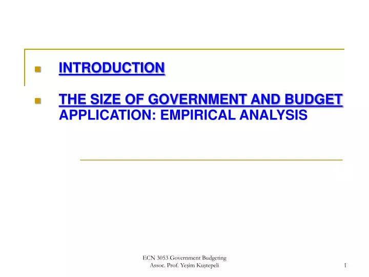 introduction the size of government and budget application empirical analysis