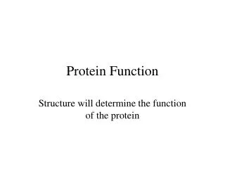 Protein Function