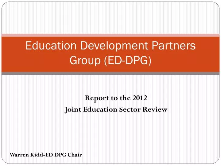 education development partners group ed dpg