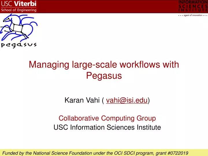 managing large scale workflows with pegasus