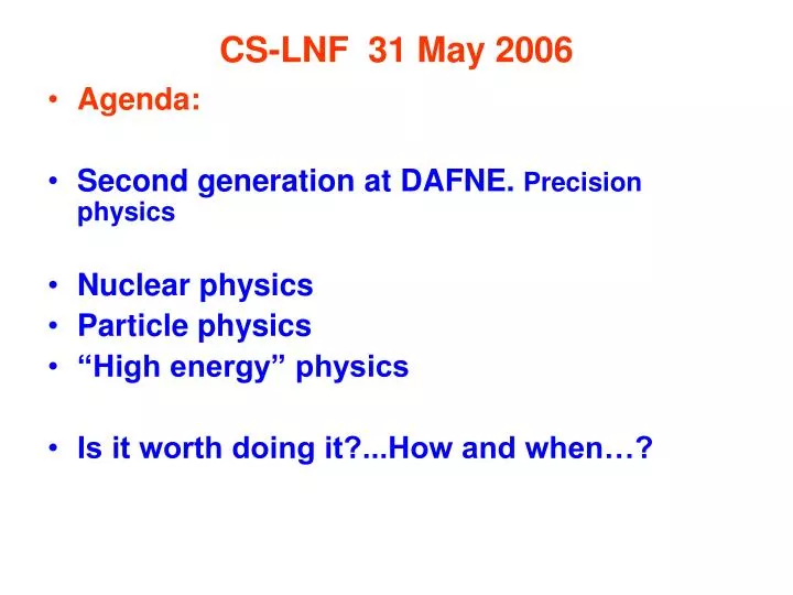 cs lnf 31 may 2006
