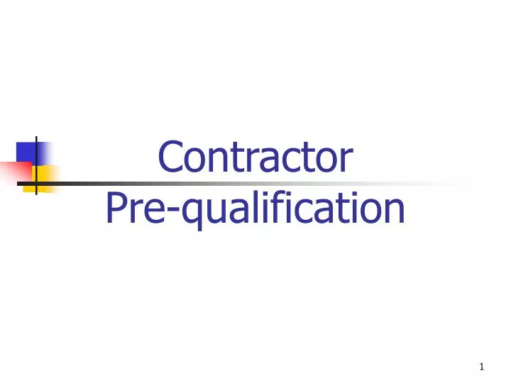 contractor pre qualification