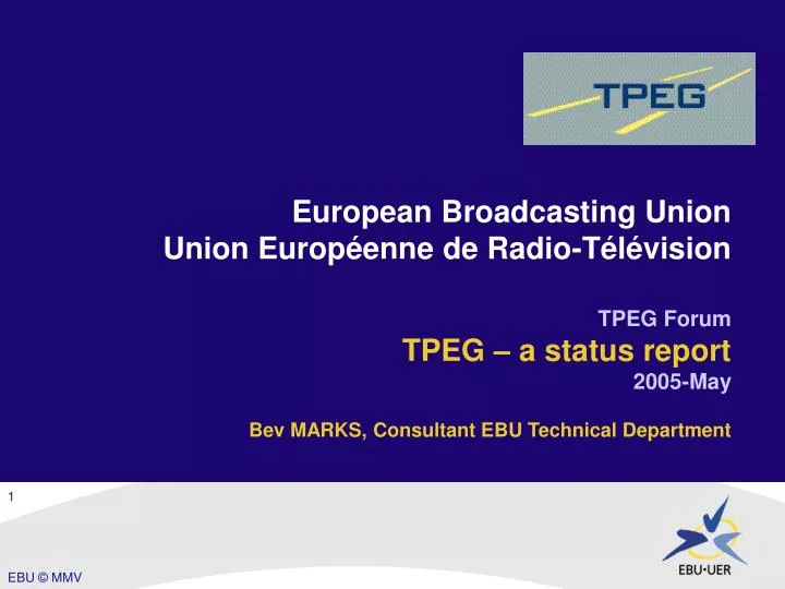 european broadcasting union union europ enne de radio t l vision