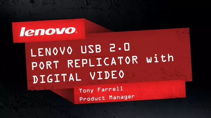 lenovo usb 2 0 port replicator with digital video