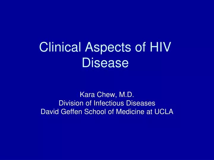 clinical aspects of hiv disease