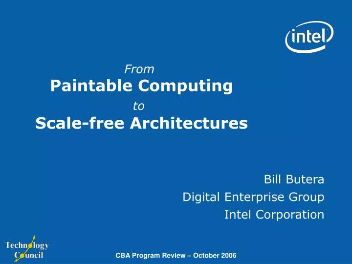 from paintable computing to scale free architectures