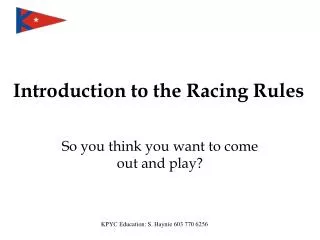 Introduction to the Racing Rules