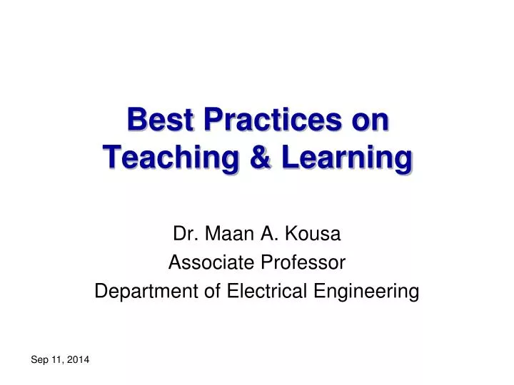 best practices on teaching learning
