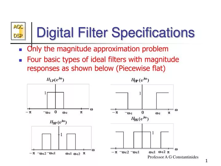 digital filter specifications