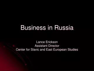 Business in Russia