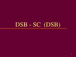 dsb sc dsb