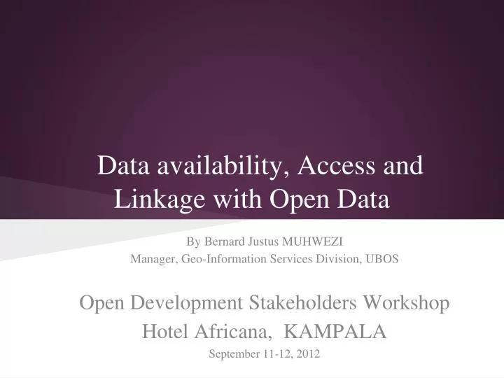 data availability access and linkage with open data