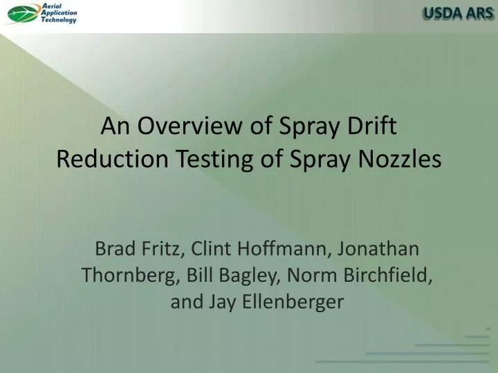 an overview of spray drift reduction testing of spray nozzles