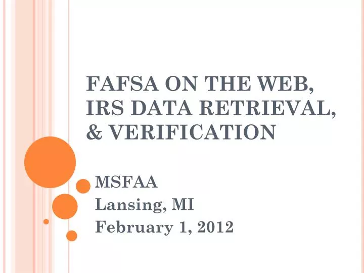fafsa on the web irs data retrieval verification