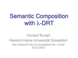 Semantic Composition with l -DRT