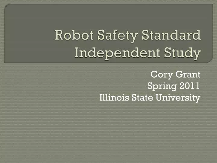 robot safety standard independent study