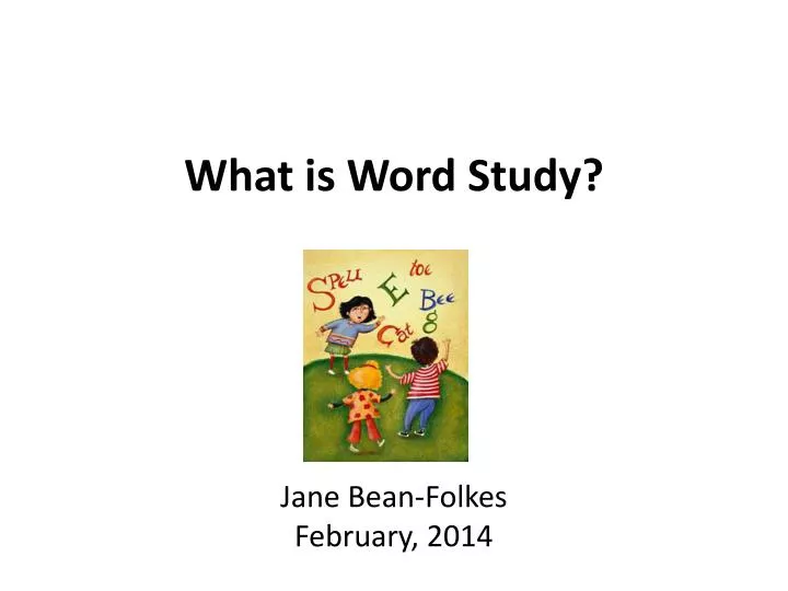 what is word study