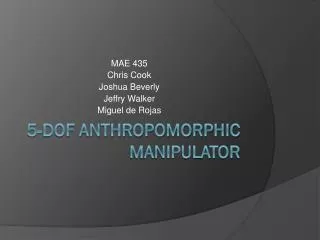 5-DOF Anthropomorphic Manipulator