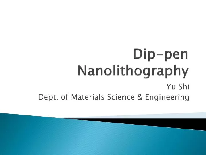 dip pen nanolithography