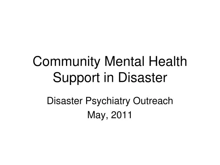 community mental health support in disaster