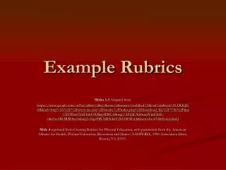 Example Rubrics