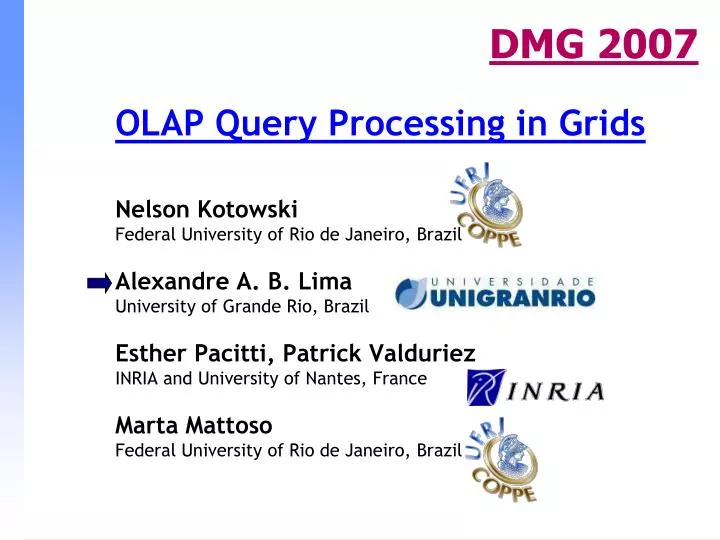 olap query processing in grids