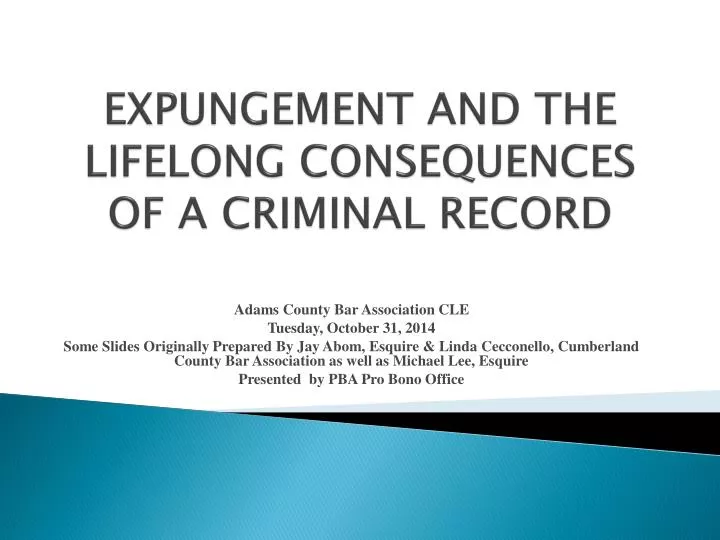 expungement and the lifelong consequences of a criminal record