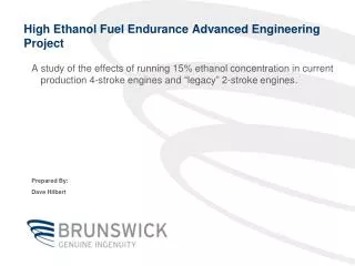 High Ethanol Fuel Endurance Advanced Engineering Project