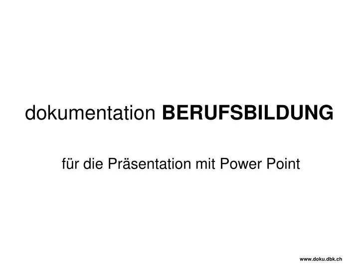 dokumentation berufsbildung