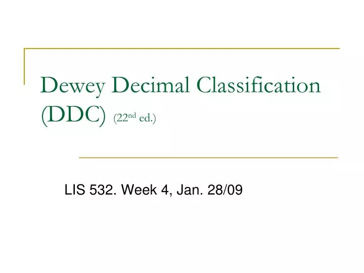 dewey decimal classification ddc 22 nd ed