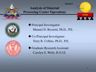Analysis of Material Processing Center Operations