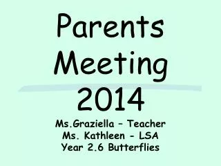 Parents Meeting 2014