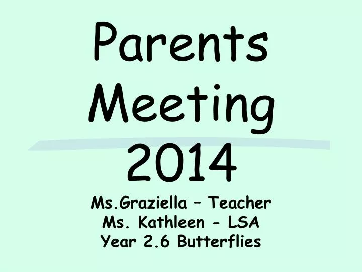 parents meeting 2014