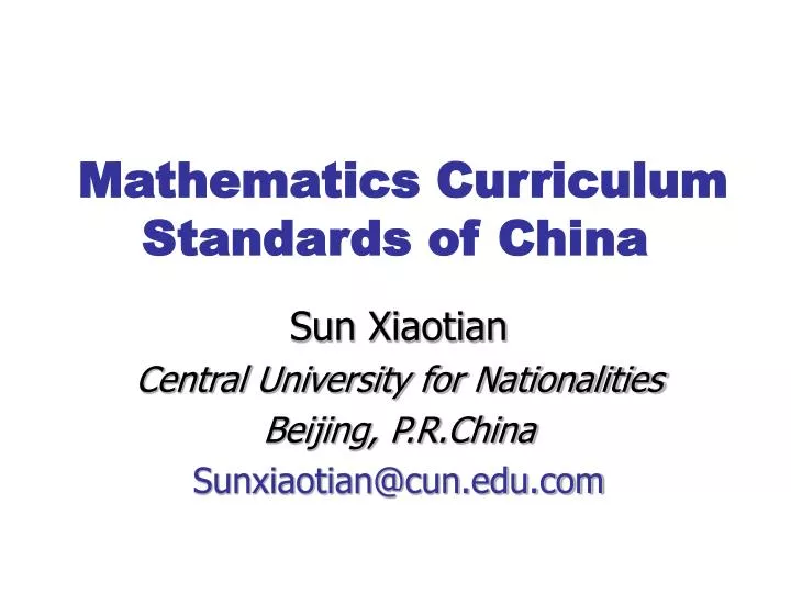 mathematics curriculum standards of china