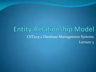 entity relationship model