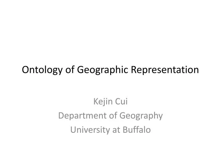 ontology of geographic representation