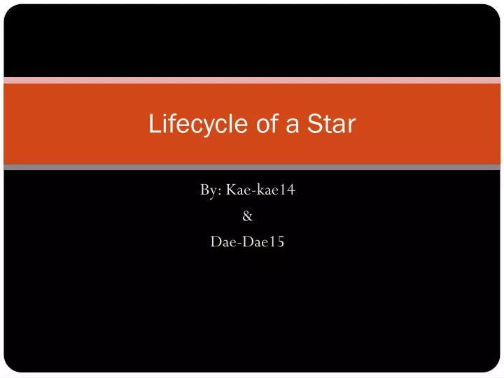 lifecycle of a star