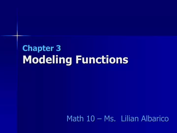 chapter 3 modeling functions