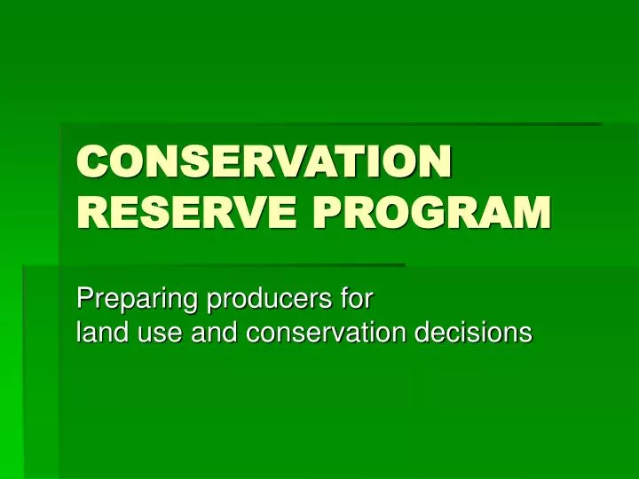 conservation reserve program