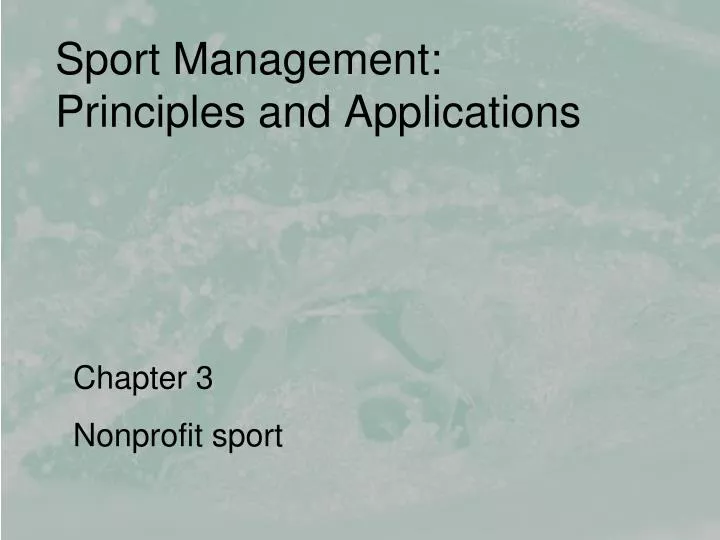 sport management principles and applications
