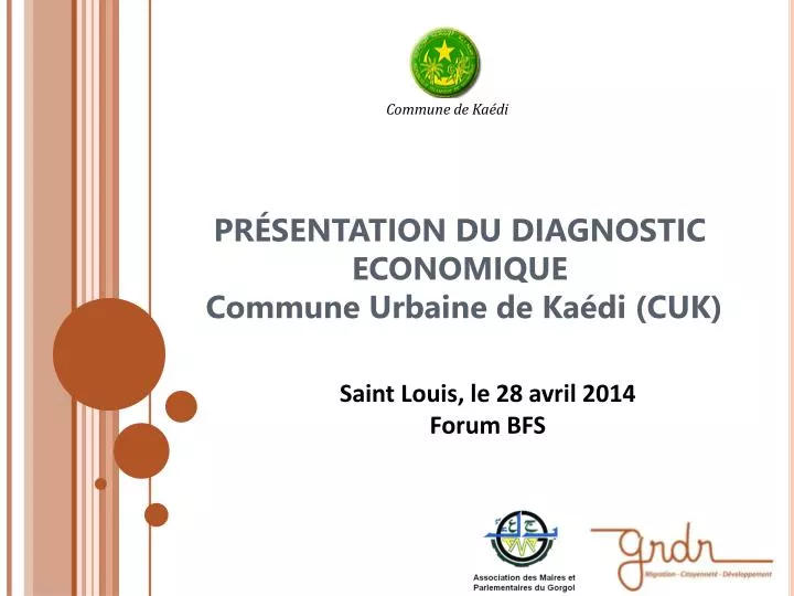 pr sentation du diagnostic economique commune urbaine de ka di cuk