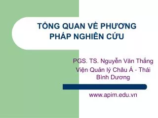 t ng quan v ph ng ph p nghi n c u