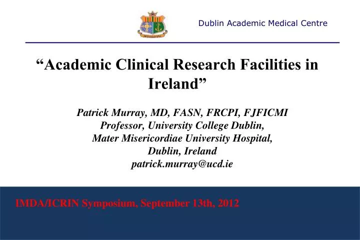 academic clinical research facilities in ireland