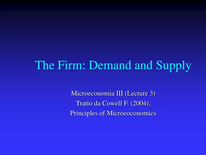 the firm demand and supply