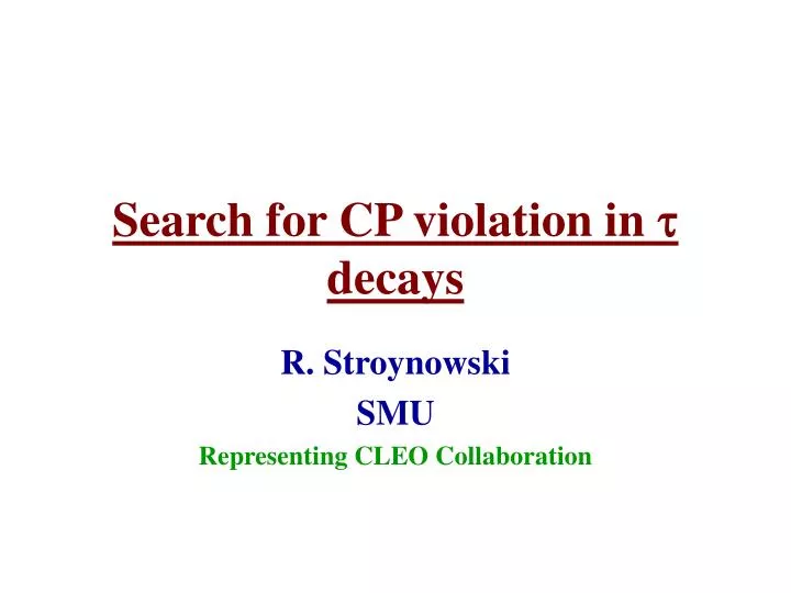 search for cp violation in t decays
