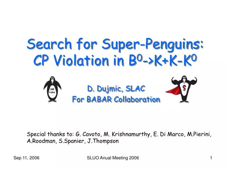 search for super penguins cp violation in b 0 k k k 0