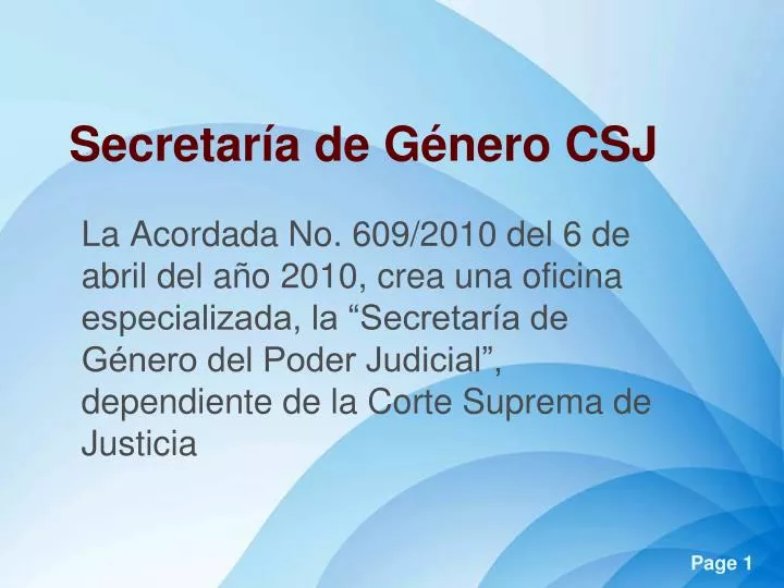 secretar a de g nero csj