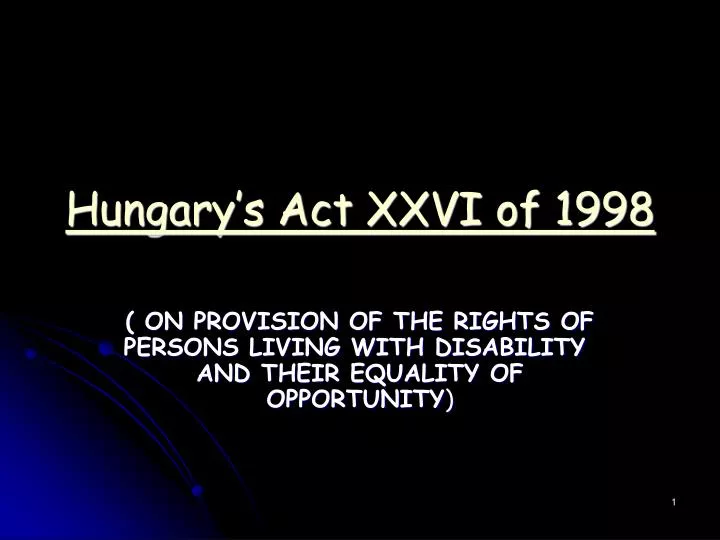 hungary s act xxvi of 1998