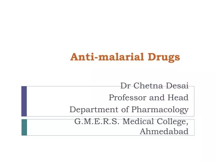 anti malarial drugs